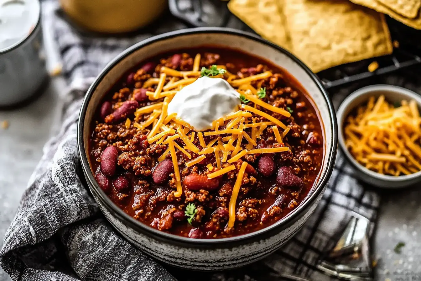 Warm up with this delicious Classic Homemade Chili! This easy recipe combines ground beef, beans, tomatoes, and spices for a hearty meal. Perfect for cozy nights or game day gatherings. Serve with cornbread or over rice for a comforting dish everyone will love!