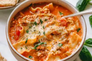 Warm up with this delicious Easy Creamy Lasagna Soup! Loaded with pasta, cheese, and rich flavors, this comforting dish is perfect for busy weeknights. Quick to prepare and a family favorite, it's like lasagna in a bowl! Serve with garlic bread for a complete meal. Enjoy a tasty twist on a classic!