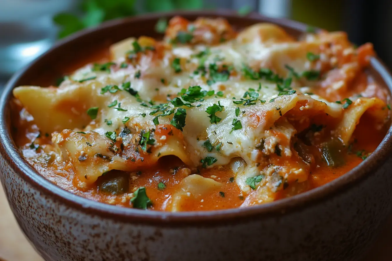 Warm up with this delicious Easy Creamy Lasagna Soup! Loaded with pasta, cheese, and rich flavors, this comforting dish is perfect for busy weeknights. Quick to prepare and a family favorite, it's like lasagna in a bowl! Serve with garlic bread for a complete meal. Enjoy a tasty twist on a classic!