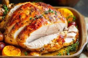 Make your Thanksgiving special with this Easy Roasted Turkey Breast recipe! This juicy turkey is simple to prepare and bursting with flavor, perfect for your holiday feast. Serve with gravy and your favorite sides, and enjoy a delicious, stress-free dinner with family and friends!