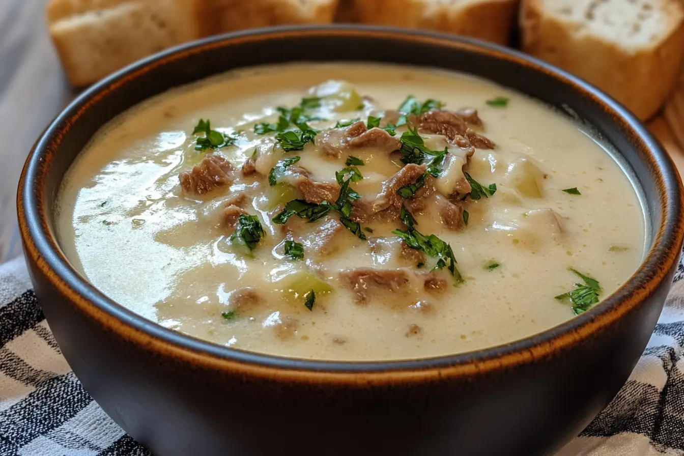 Warm up with a hearty bowl of Philly Cheese Steak Soup! This easy recipe combines tender beef, melty cheese, and flavorful veggies to create a comforting meal that’s perfect for chilly nights. Great for family dinners or meal prep. Serve it with crusty bread for a delicious treat!