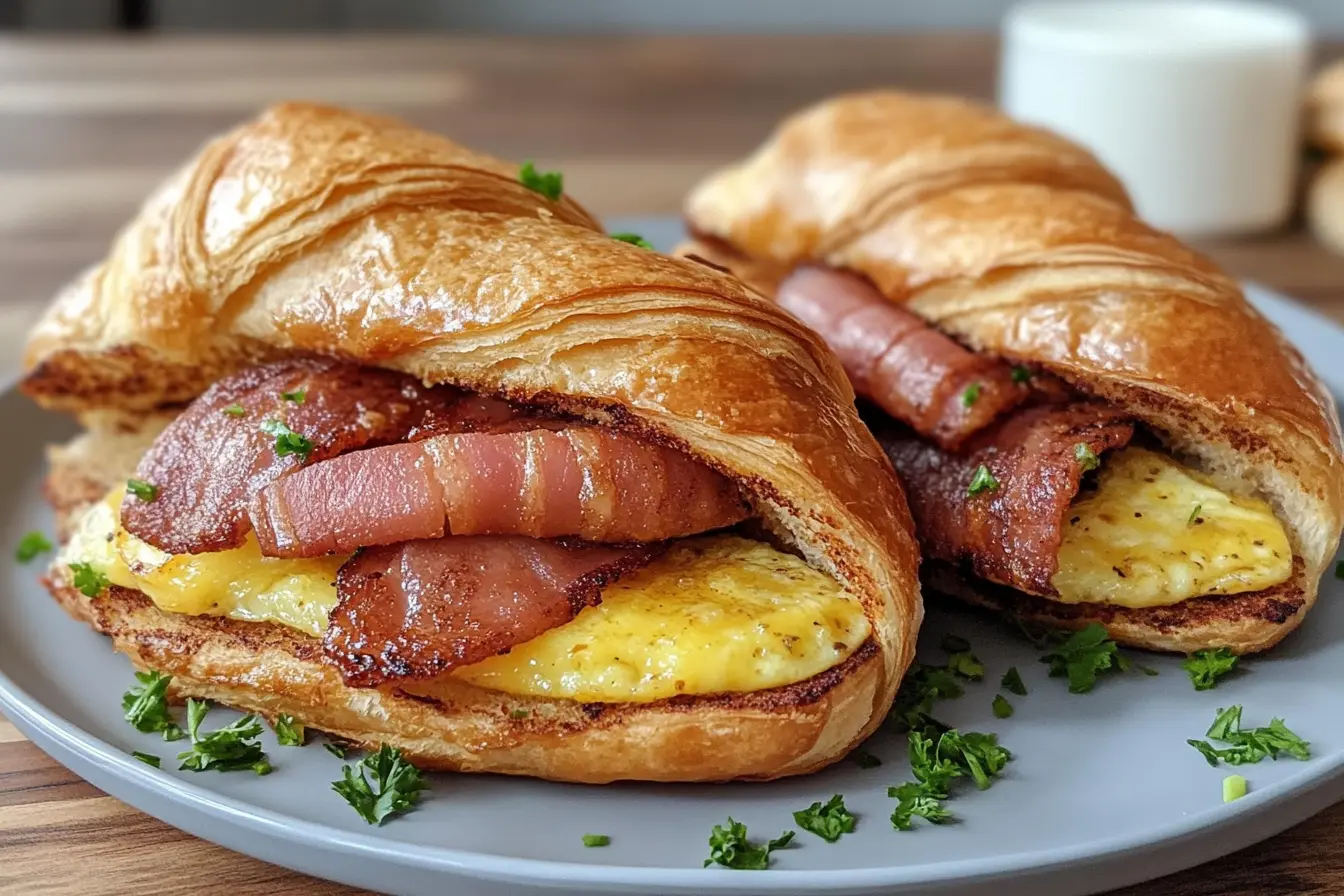 Maple-Dijon Croissant Breakfast Sandwiches