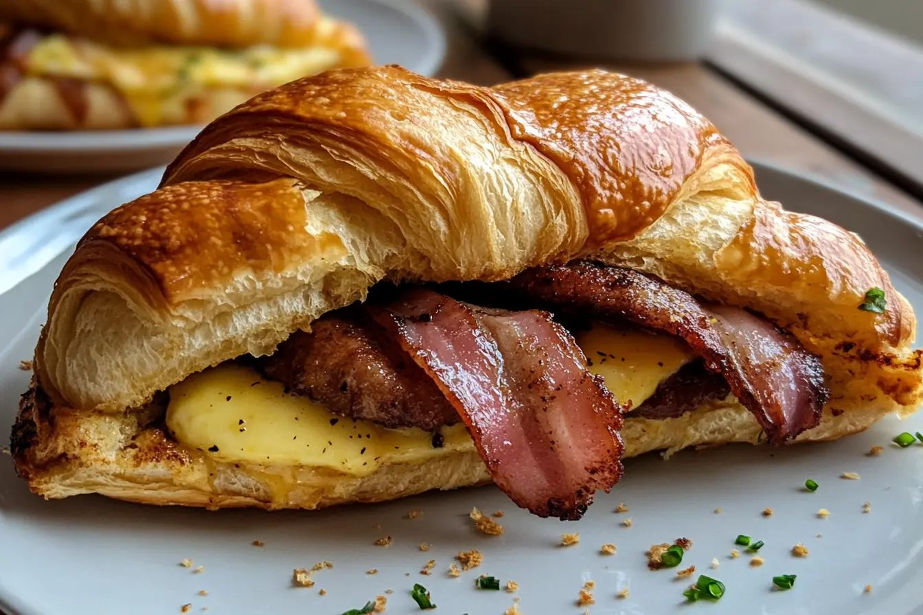 Maple-Dijon Croissant Breakfast Sandwiches