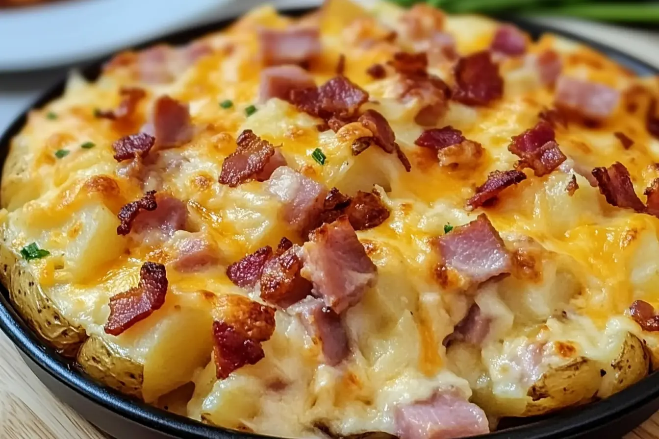 Cheesy Ham & Bacon Potatoes