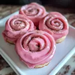 Pink Velvet Cinnamon Roll Treats