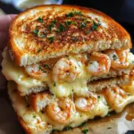 Garlic Shrimp Grilled Cheese on Cheesy Bread