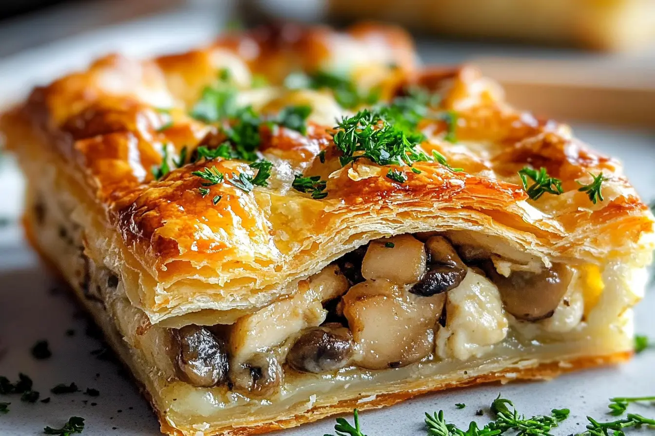 This Chicken and Mushroom Pastry is a delicious and easy recipe for dinner. Flaky pastry filled with tender chicken and savory mushrooms makes it a cozy meal option. Perfect for weeknight dinners or special occasions, this recipe will impress your family and friends. Enjoy this comforting dish with a side salad for a complete meal!