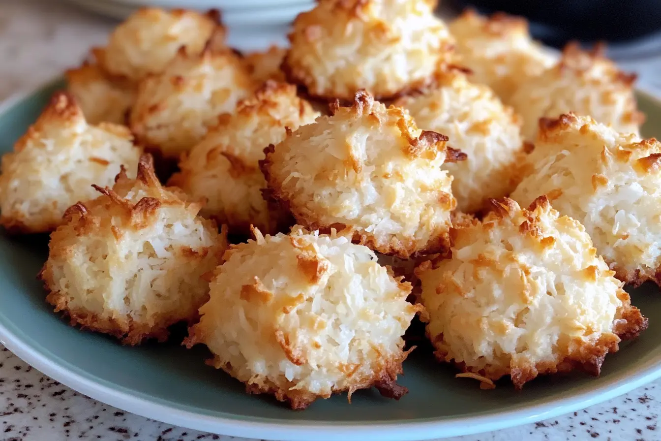 I love how these Coconut Macaroons are sweet and chewy with a delightful crunch! Made with just a few simple ingredients, they’re perfect for satisfying your sweet tooth. Save this easy recipe for your next treat or special occasion!