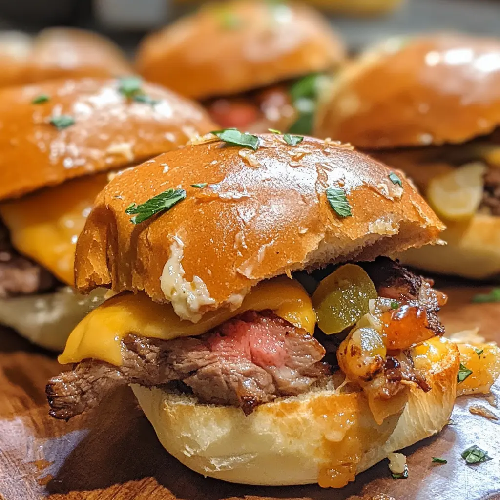 These Cowboy Steak Sliders are a must-try if you love bold flavors! Juicy steak, melted cheese, and caramelized onions piled high on soft slider buns make for an irresistible bite. Save this recipe for your next backyard barbecue or game day gathering!