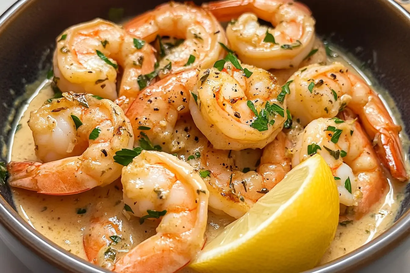 This Creamy Garlic Butter Shrimp with Lemon and Herbs is a quick and delicious meal for seafood lovers. Packed with flavors, this easy shrimp recipe features buttery garlic sauce and fresh herbs that will impress your family and friends. Perfect for weeknight dinners or special occasions, serve it over pasta or rice for a complete dish!