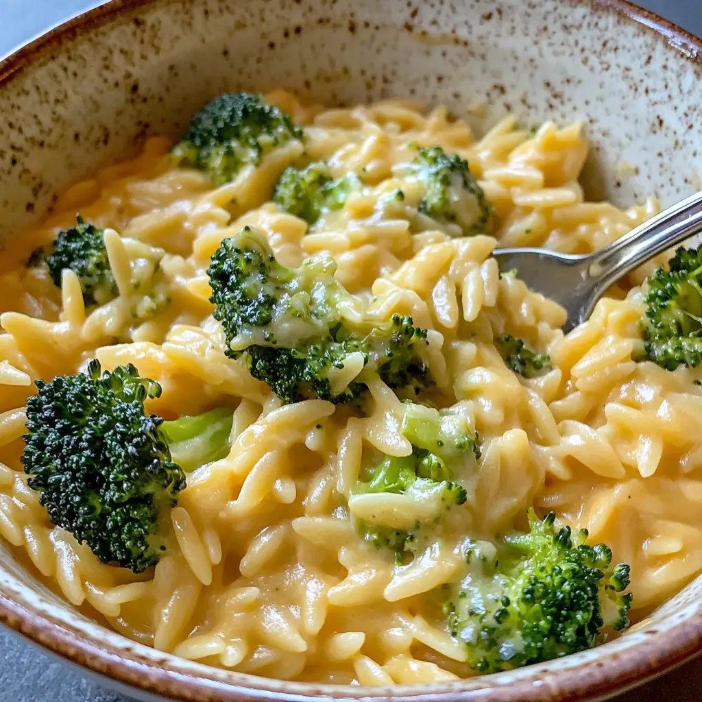 I love how this creamy orzo is packed with cheesy goodness and vibrant broccoli! This easy one-pot recipe is perfect for a comforting weeknight dinner. Save this delicious dish for a quick meal that the whole family will enjoy!