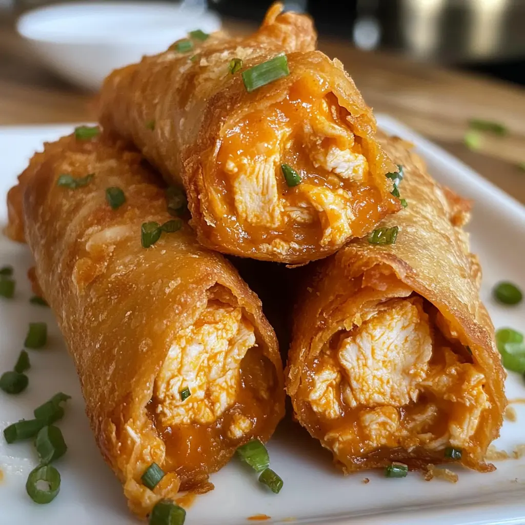 These Fried Buffalo Chicken Eggrolls are a must-try appetizer! Filled with spicy buffalo chicken and creamy cheese, they are crispy on the outside and delicious on the inside. Perfect for game day or a fun snack at home, these easy eggrolls will impress your friends and family. Enjoy them with your favorite dipping sauce for a kick of flavor!