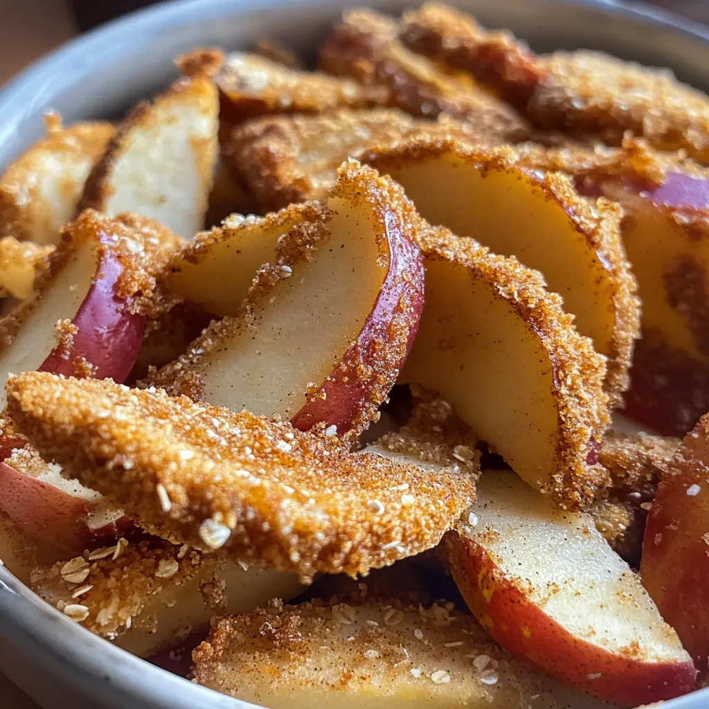 These Healthy Apple Fries are a fun and tasty snack! Made with fresh apples and lightly baked for a crispy texture, they are perfect for kids and adults alike. Serve with a yogurt dip for added flavor. Enjoy this easy and healthy treat for a quick dessert or midday snack! Ideal for those looking for healthy snacks and apple recipes.