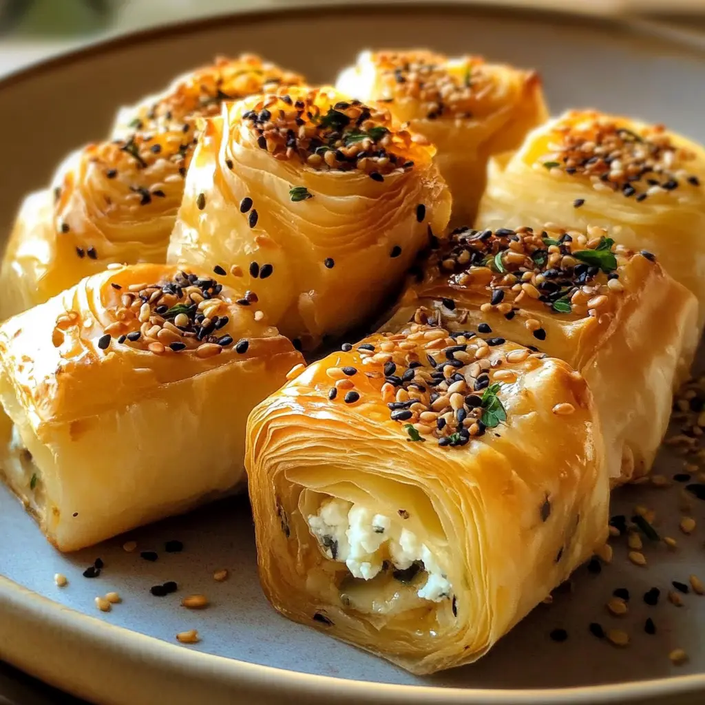 These Hot Honey Feta Phyllo Rolls are a delicious appetizer for your next party. With flaky phyllo pastry and creamy feta, they are perfect for sharing. Drizzle with spicy honey for a sweet and savory treat. Try these tasty rolls for your game day snacks or holiday gatherings, and impress your guests with this easy recipe!