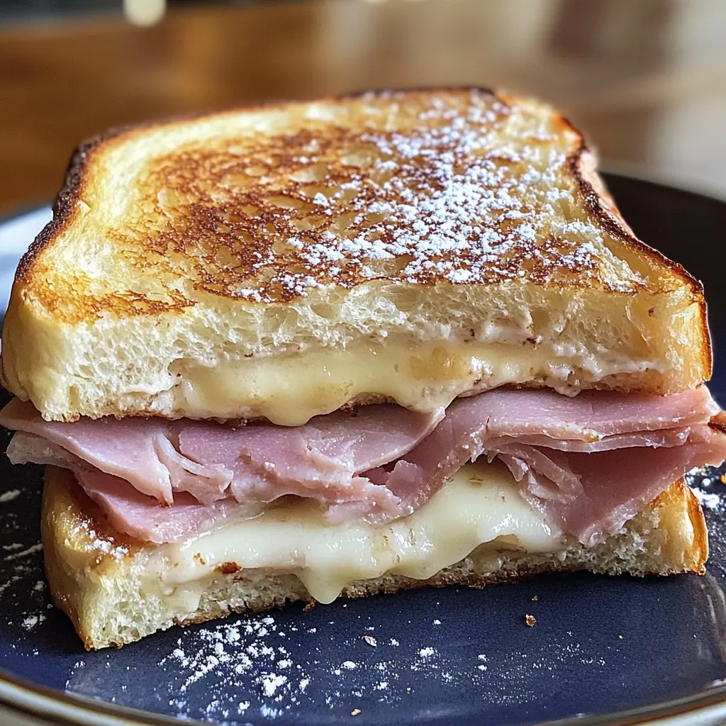 Get ready to enjoy a delicious twist on the classic Monte Cristo Sandwich! Layered with ham and turkey, this delectable dish is dipped in egg batter and pan-fried to perfection. Perfect for brunch or a quick lunch, it's sure to impress your family and friends. Save this recipe for a tasty treat that combines savory and sweet flavors in every bite!