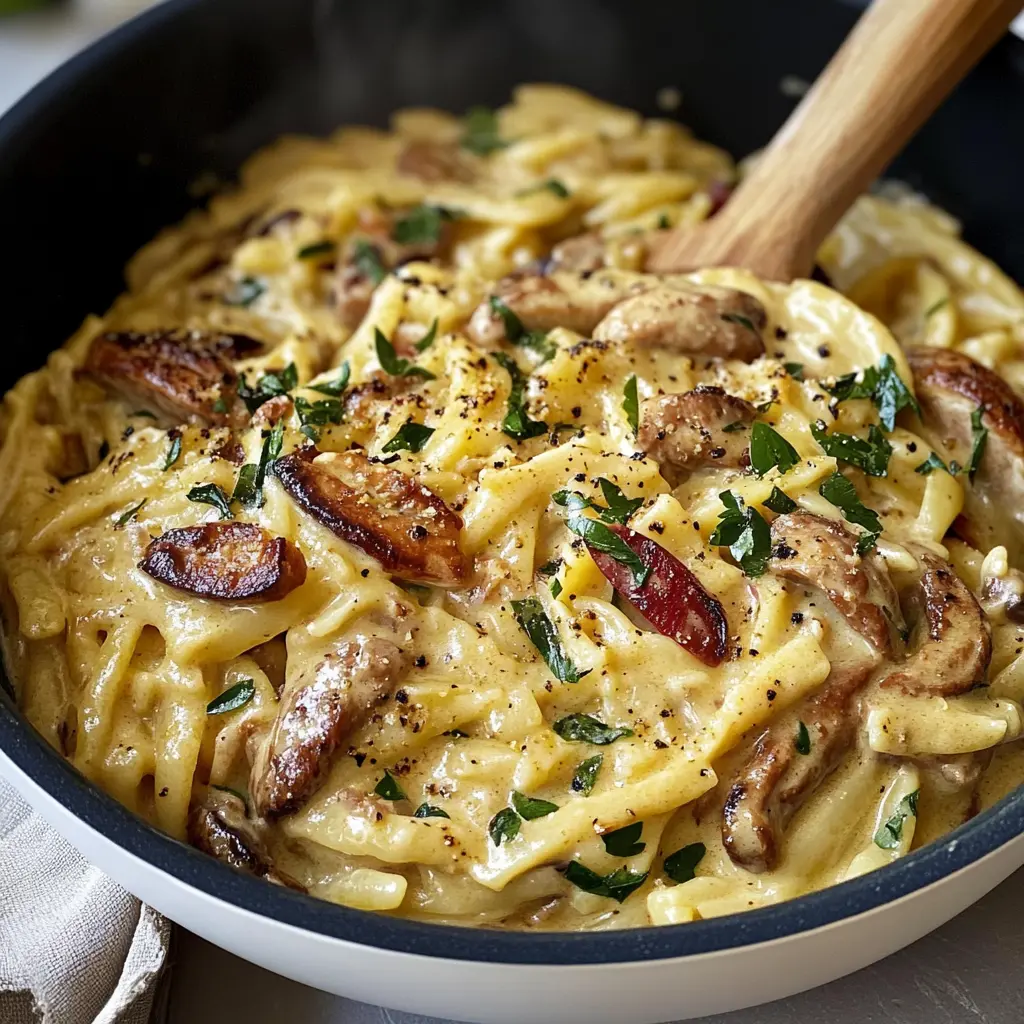 This One Pot Creamy Tuscan Orzo is an easy dinner recipe full of flavor. With creamy sauce, fresh spinach, sun-dried tomatoes, and savory garlic, it's a perfect weeknight meal. This delicious orzo dish cooks all in one pot, making clean-up a breeze. Enjoy this comforting pasta with your family tonight!