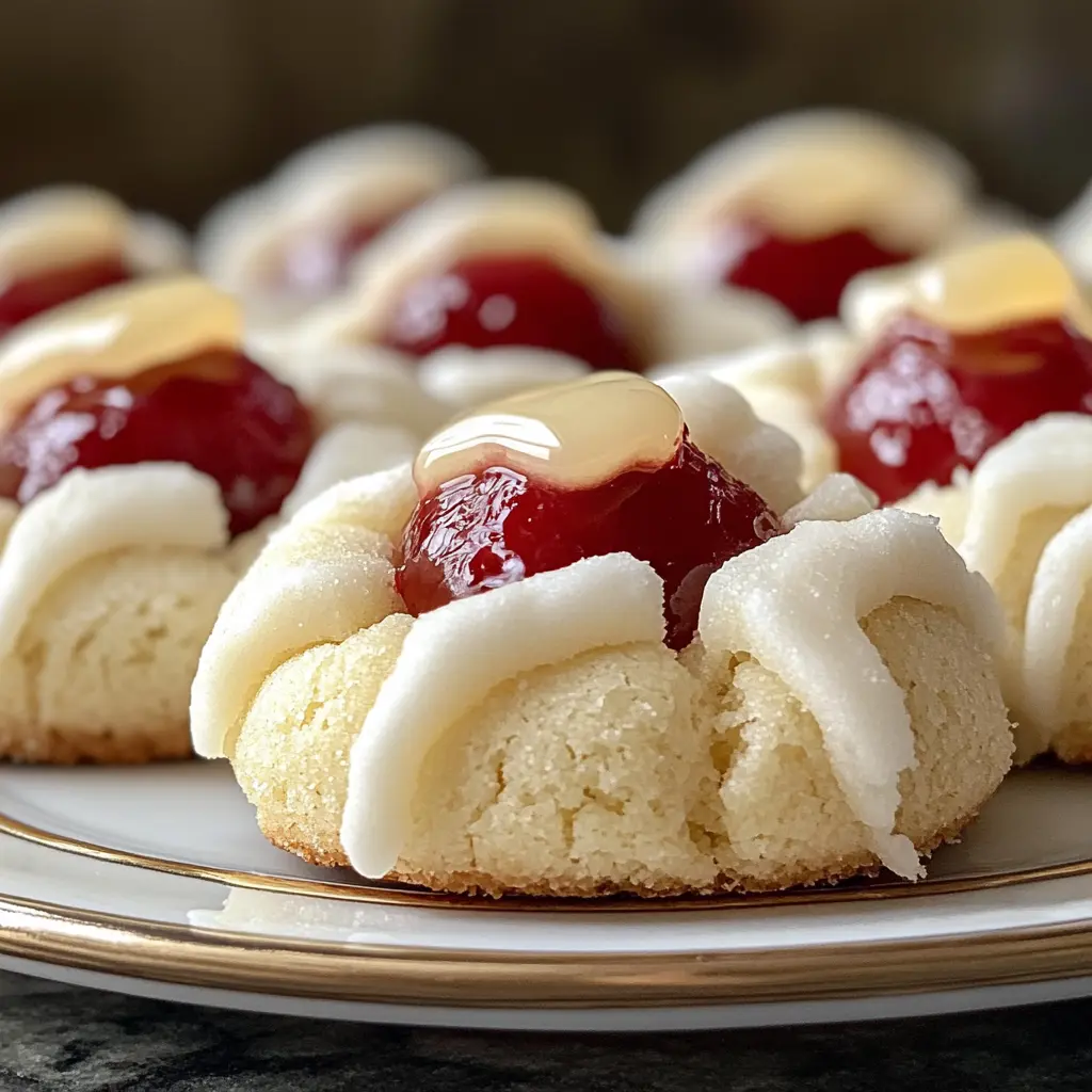 These Raspberry Thumbprint Cookies with Lemon Glaze are a delightful treat perfect for any occasion. Soft and buttery, these cookies have a sweet raspberry filling and a zesty lemon glaze on top. They make a beautiful addition to your dessert table or a lovely gift for friends. Easy to make, these cookies are bursting with flavor and are sure to impress! Perfect for summer gatherings or holiday festivities.