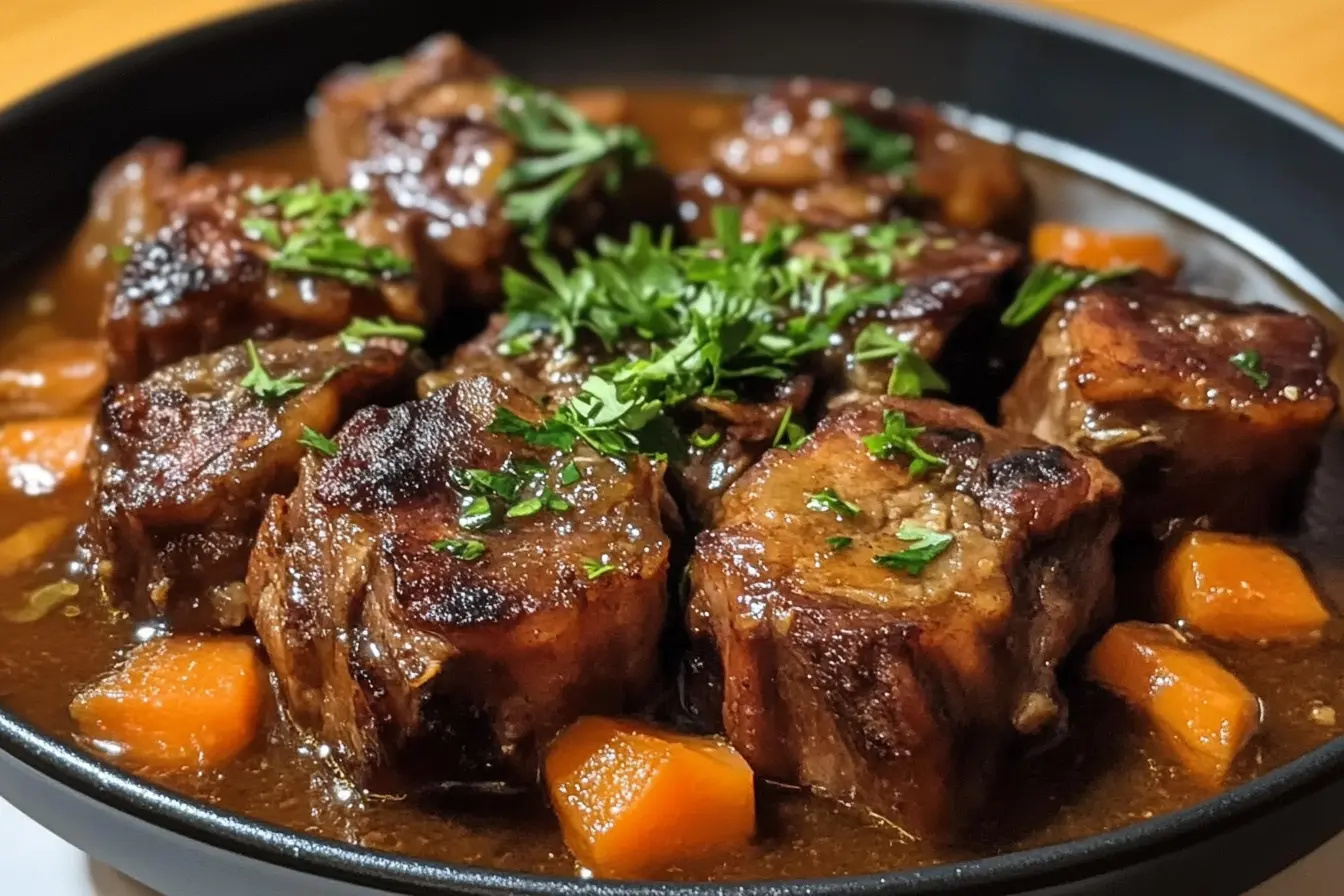 Enjoy these Simple Stovetop Oxtails for a hearty meal that’s packed with flavor. This easy recipe uses basic ingredients to create tender, fall-off-the-bone oxtails in a rich gravy. Perfect for family dinners, this delicious dish pairs well with rice or mashed potatoes. Try making this comforting recipe today for a satisfying dinner!