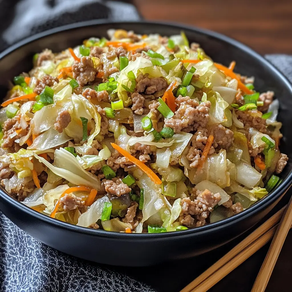 This BEST Egg Roll in a Bowl recipe is a quick and tasty dish that brings all the flavors of your favorite egg rolls without the hassle of wrappers. With healthy veggies and savory ground meat, this one-pan meal is perfect for dinner or meal prep. Easy to make, it’s a family-friendly recipe that will satisfy your cravings for Asian cuisine. Enjoy this simple and delicious dinner idea tonight!