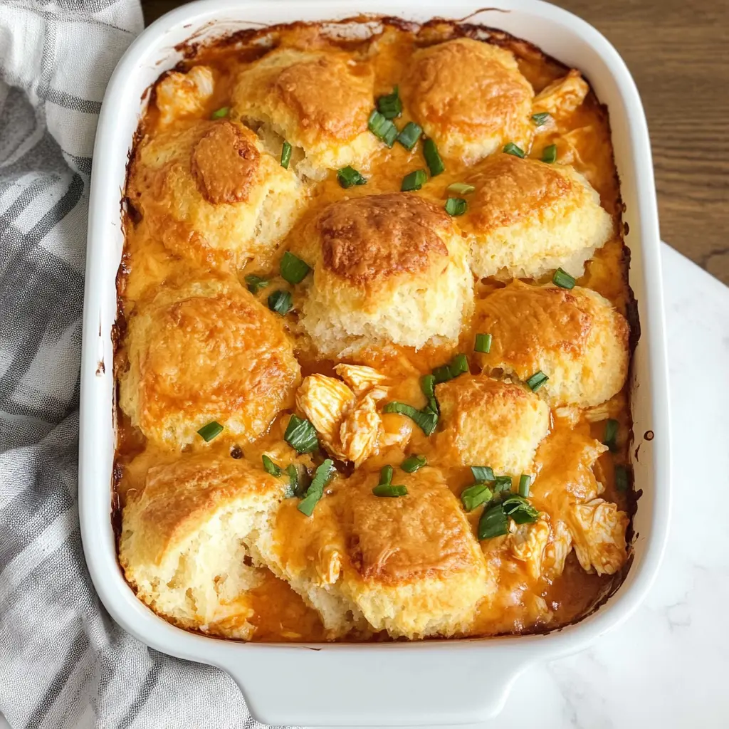 Get ready for a cozy meal with this Buffalo Chicken Biscuit Bake! Perfect for weeknight dinners, this dish combines tender chicken, spicy buffalo sauce, and flaky biscuits for a comforting treat. It's quick to make and will be a hit at your next gathering. Save this recipe now for a delicious twist on comfort food that everyone will love!