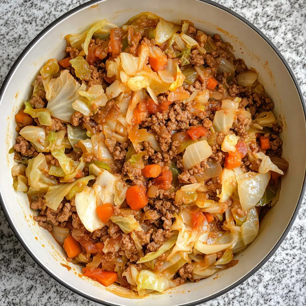 Looking for a quick and tasty weeknight dinner? This Ground Beef and Cabbage recipe is just what you need! Packed with flavor from savory beef and fresh cabbage, it's not only delicious but also easy to make. Perfect for busy families or anyone wanting a satisfying meal. Save this pin for your next dinner plans!