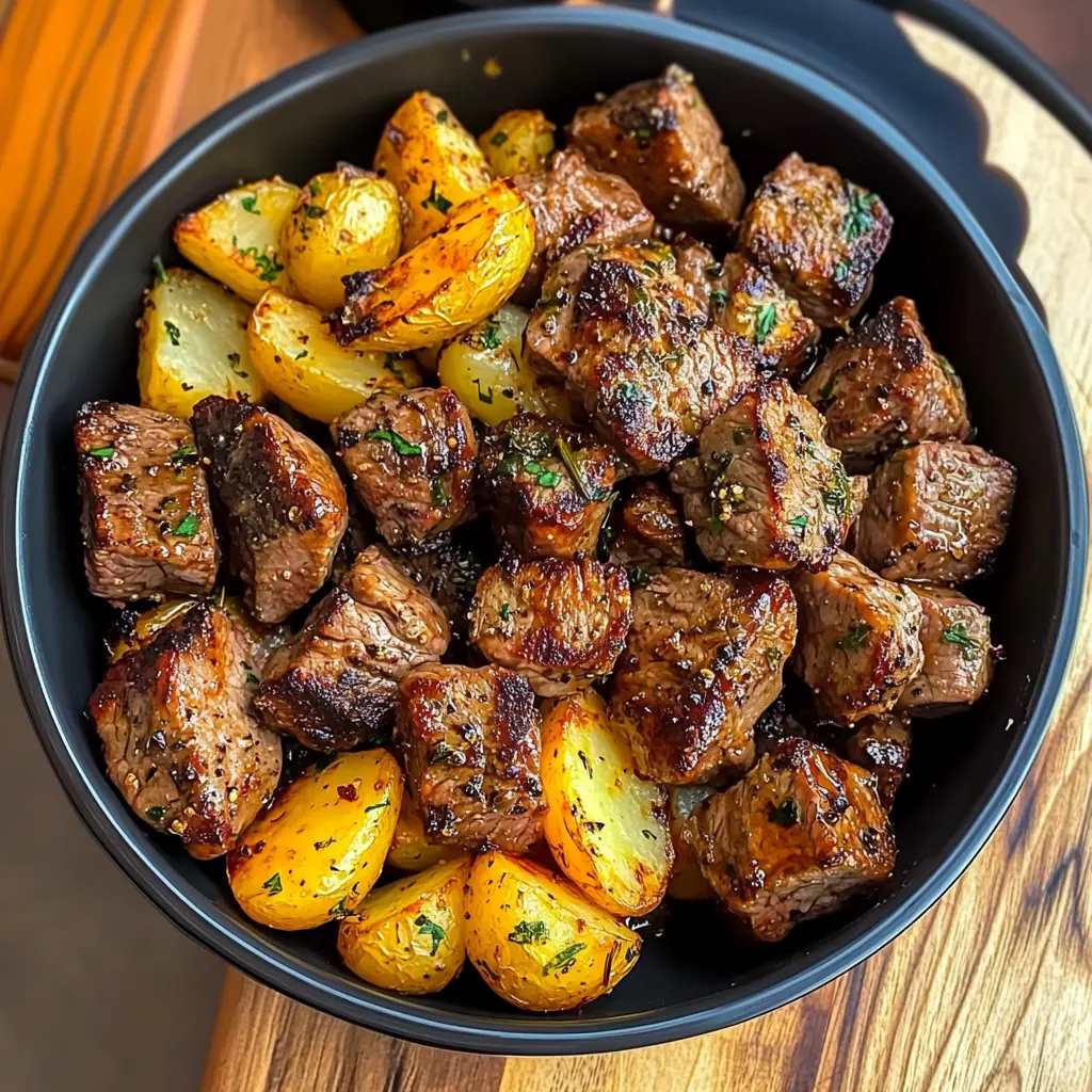 Juicy high-protein steak bites paired with crispy potatoes make for the ultimate satisfying meal! Ready in under 30 minutes, this recipe highlights tender steak and perfectly seasoned potatoes for a delightful crunch. Perfect for quick weeknight dinners or impressing friends at gatherings. Don’t forget to save this delicious meal idea for your next cooking adventure!