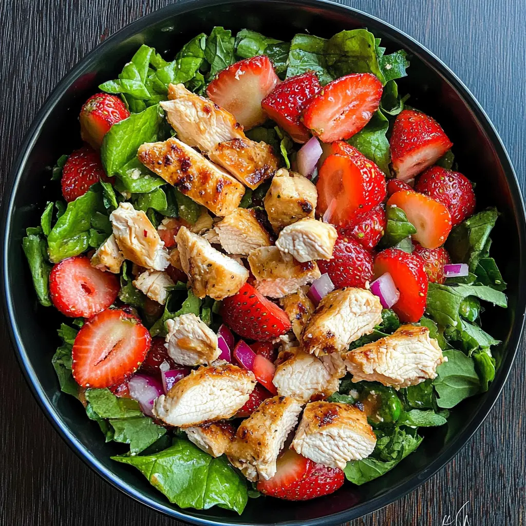 Fresh and vibrant, this Strawberry Chicken Salad is the perfect blend of sweet and savory! Loaded with juicy strawberries, grilled chicken, and mixed greens, it's a delightful dish for lunch or a light dinner. The bright flavors come together with a tangy dressing that brings it all to life. Save this recipe for a refreshing meal on warm days or for your next picnic! 🍓🥗