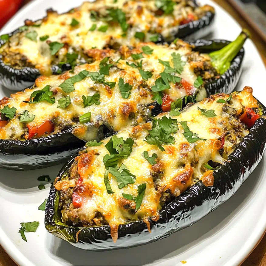 Looking for a deliciously satisfying veggie option? These Stuffed Poblano Peppers are the perfect blend of smoky flavors and hearty filling. With wholesome ingredients like rice, black beans, and melty cheese, they’re great for weeknight dinners or serving at gatherings. Save this recipe to impress your friends and family at your next meal!