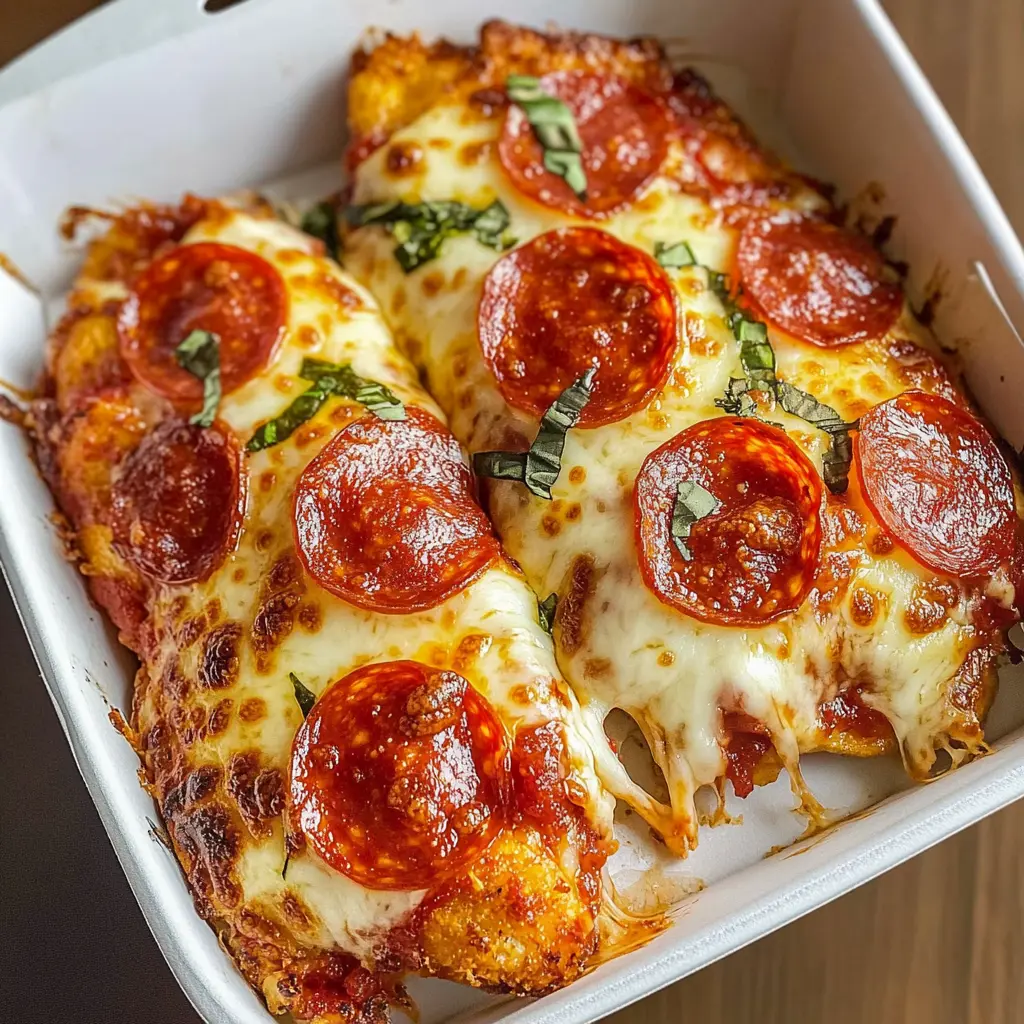 Looking for a new twist on dinner? This Baked Pepperoni Pizza Chicken is a family favorite! Juicy chicken breasts topped with melty cheese, zesty marinara, and your favorite pepperoni make for a dish that’s bursting with flavor. Perfect for busy weeknights or a fun pizza night at home! Be sure to save this delicious recipe for later!