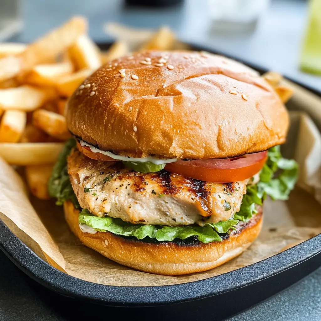 Sink your teeth into this juicy Chicken Burger, loaded with flavorful herbs and spices! Perfectly grilled and topped with fresh veggies, this recipe is a crowd-pleaser that your family will love. Great for summer cookouts or a casual dinner night. Don’t forget to save this delicious recipe for your next grilling adventure!