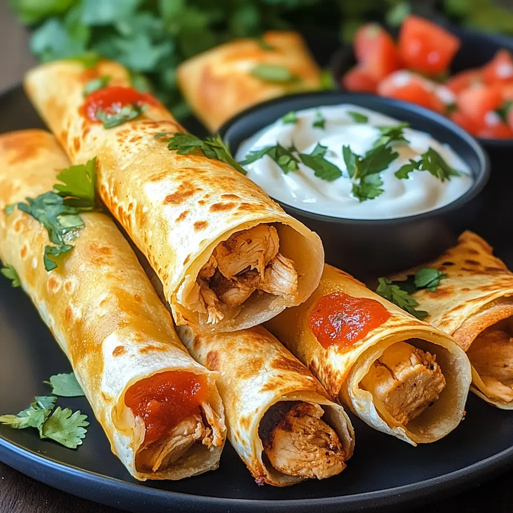 Crispy, flavorful chicken taquitos are perfect for snack time or a casual meal! With tender shredded chicken and cheese rolled into corn tortillas, this recipe is so easy you'll want to make it again and again. Save this pin for game day, movie night, or family dinners. These delightful taquitos are a hit with everyone!