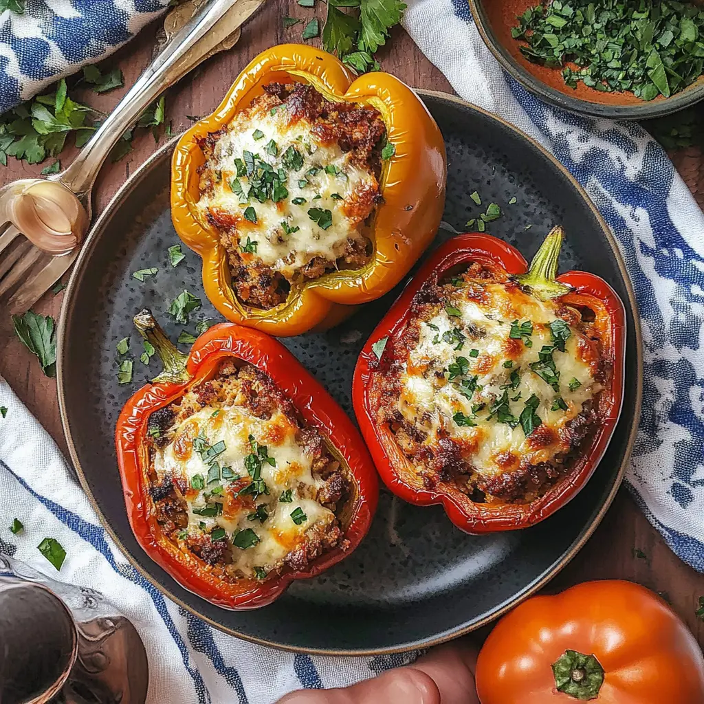 Transform your dinner with these Classic Stuffed Peppers! Packed with seasoned ground beef, rice, and fresh veggies, this recipe is a family favorite that's easy to make. Perfect for busy weeknights or gatherings, these vibrant peppers bring comfort and flavor to the table. Save this recipe for a delightful dish your loved ones will enjoy!