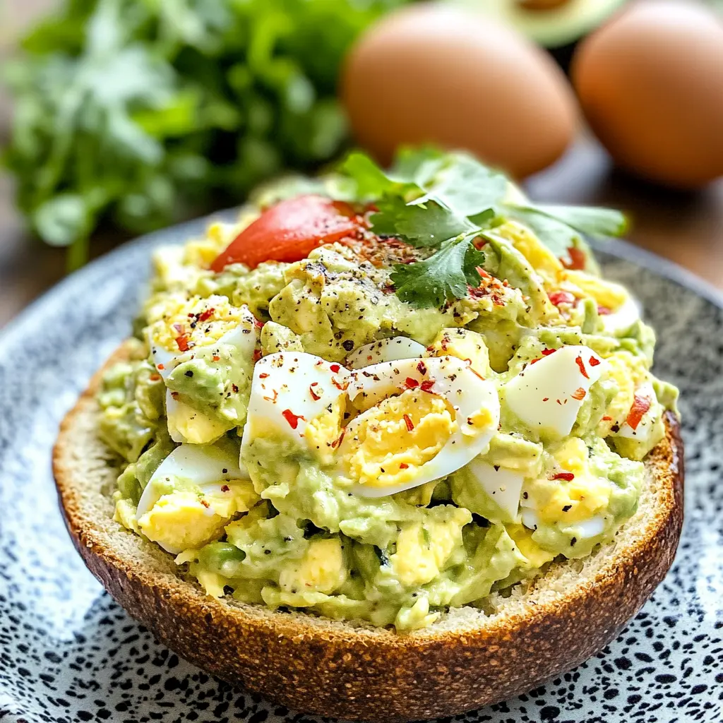 Creamy, nutritious, and full of flavor, this Easy Avocado Egg Salad is a delightful twist on a classic dish! Packed with ripe avocados, hard-boiled eggs, and zesty seasonings, it's perfect for lunch or a light dinner. Serve it on bread, lettuce, or crackers for a quick meal. Save this recipe for your next gathering or a busy weeknight!