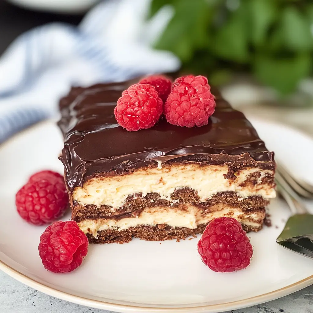 Treat yourself to a delightful Easy No-Bake Chocolate Eclair Cake! This recipe combines creamy vanilla layers with a rich chocolate glaze, making it a perfect dessert for any occasion. Quick to prepare and no oven needed—ideal for warm days or when you want something sweet without the fuss! Save this pin for your next gathering or special celebration!