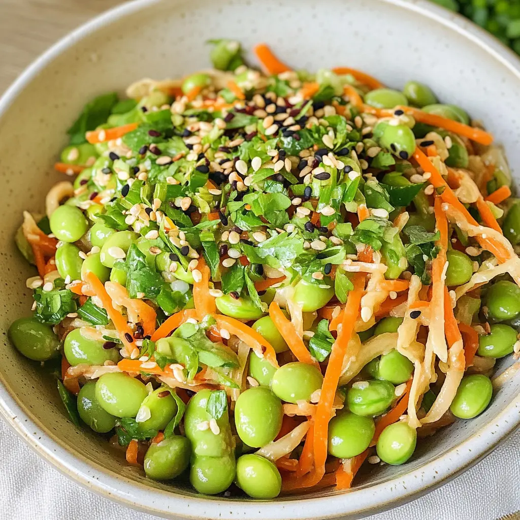 Brighten up your meal with this delicious Edamame Salad! Packed with protein-rich edamame, crisp veggies, and a tangy dressing, it's perfect for a light lunch or a refreshing side dish. This salad is not only nutritious but also colorful and satisfying. Save this recipe for your next picnic or potluck!