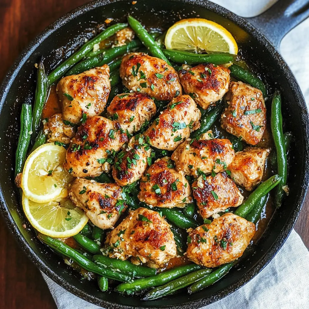 This Lemon Garlic Butter Chicken and Green Beans Skillet is the perfect weeknight dinner! With juicy chicken cooked to perfection and vibrant green beans tossed in a rich garlic butter sauce, this dish brings brightness and flavor to your table. Quick and easy, it's ideal for busy evenings or family gatherings. Save this recipe for a delightful meal any day of the week!