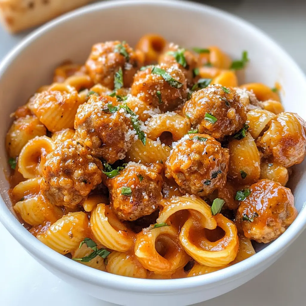 Looking for a hearty meal? This Meatball Pasta is a perfect blend of juicy meatballs and al dente pasta, all enveloped in a rich tomato sauce. It's satisfying and easy to prepare, making it ideal for busy weeknights or family gatherings. Save this recipe for a delicious dinner that everyone will love!