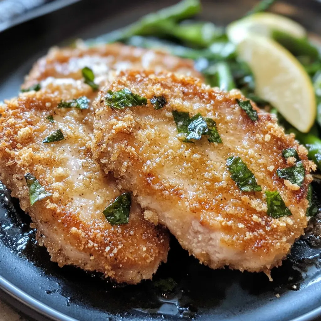 Get ready for a delicious dinner with these Parmesan Crusted Pork Chops! Juicy, tender pork chops coated in a crispy Parmesan and herb crust, perfect for any night. This easy recipe highlights the rich flavors of cheese and spices, making it a family favorite. Save this pin for your next meal and impress your loved ones with a tasty dish!