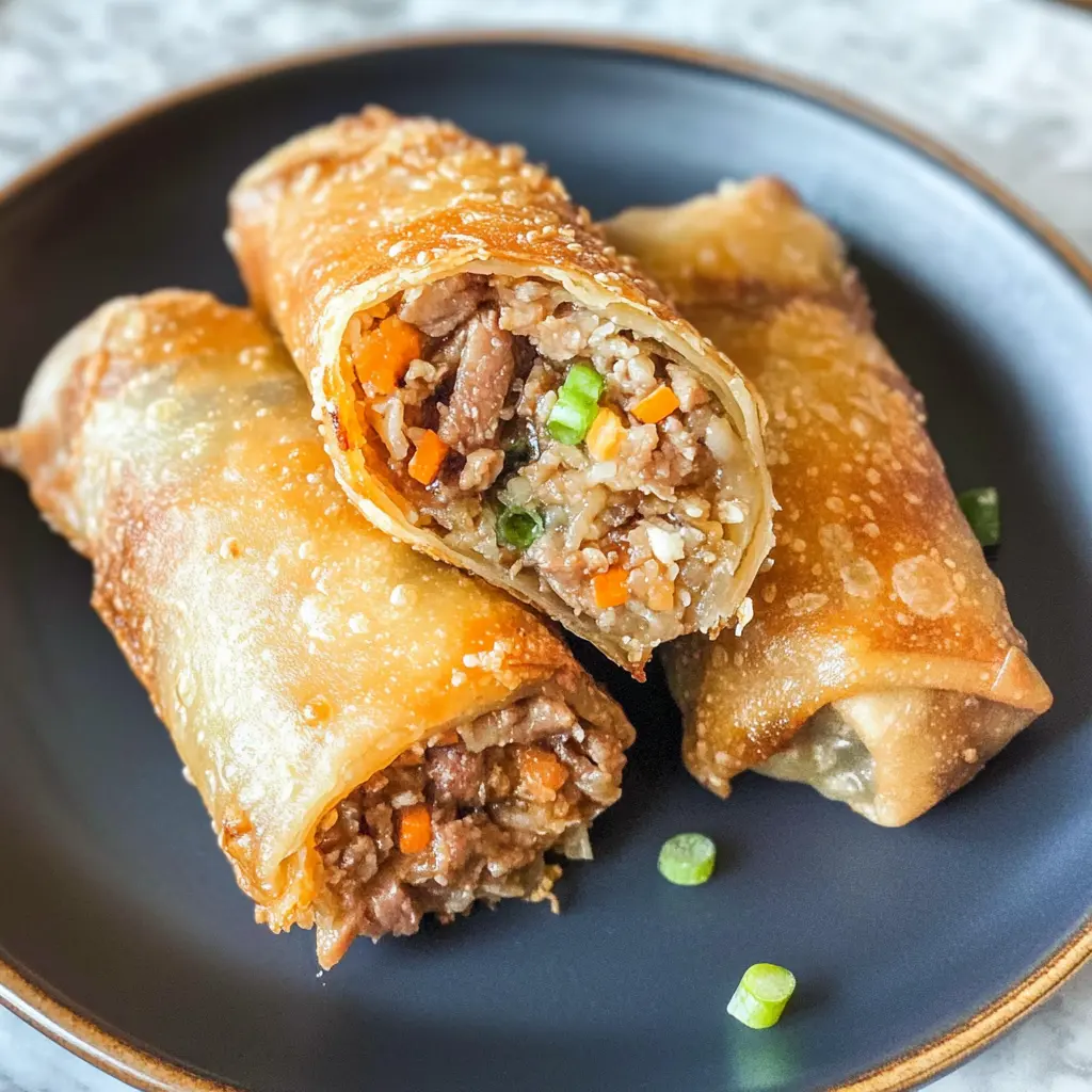 These Pork Egg Rolls are crispy, flavorful, and perfect for any meal! Packed with seasoned pork and fresh veggies, they offer a tasty bite that everyone will love. Try them as a snack, appetizer, or make them part of your dinner spread. Save this recipe for your next gathering or cozy night in! Enjoy the crunch and savor the flavors!