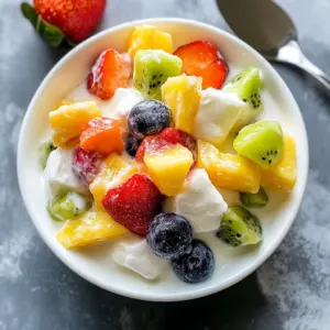 Brighten your day with this Refreshing Greek Yogurt Fruit Salad! Packed with vibrant fruits and creamy Greek yogurt, it’s not only a healthy treat but also a delightful way to start your morning or enjoy as a light snack. Perfect for brunch or picnics! Save this recipe and enjoy a burst of flavors anytime! 🍓🍌🥝